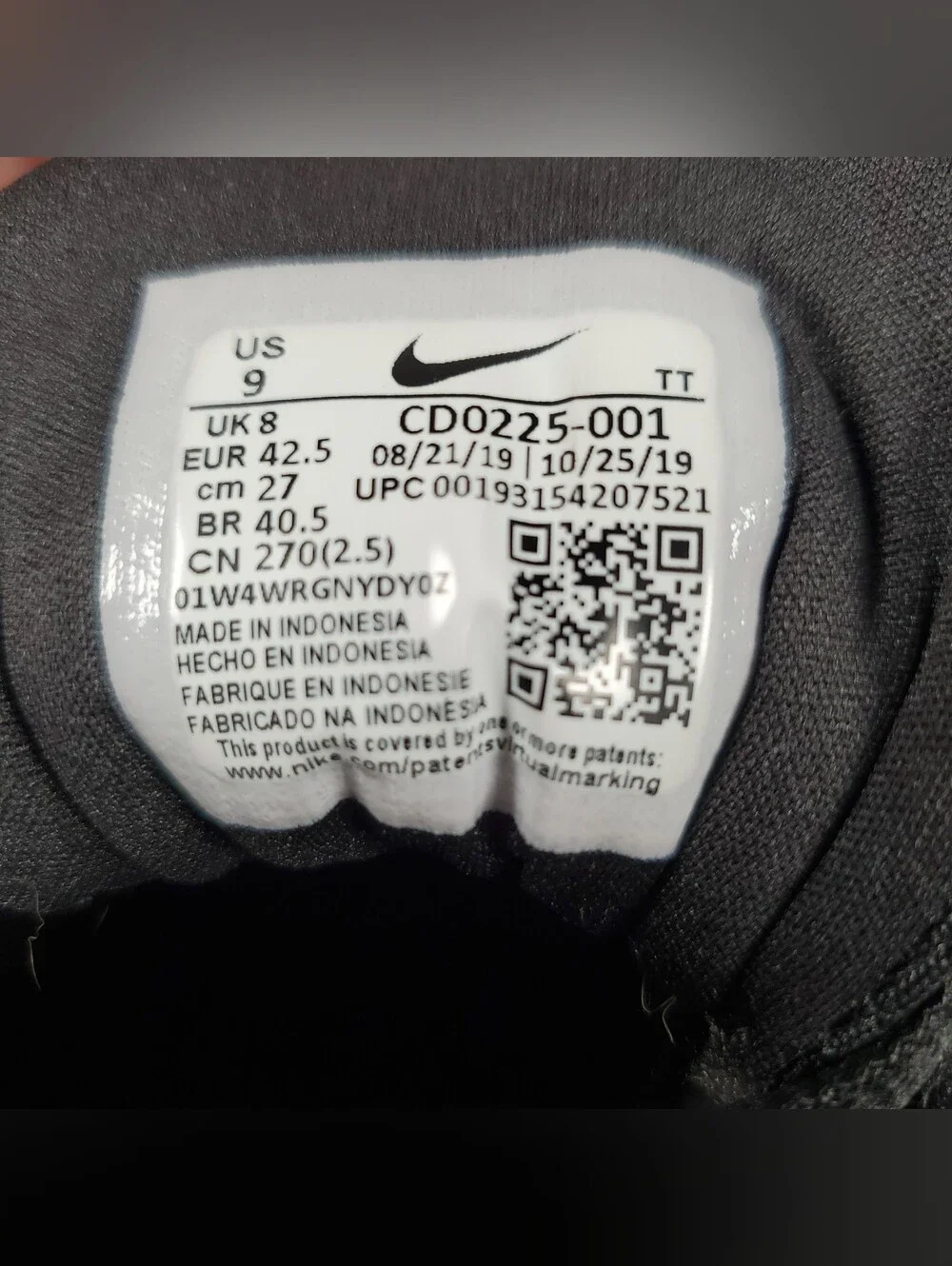 Nike Flex Experience RN 9 Black/White Men's 8 (CD0225 001)